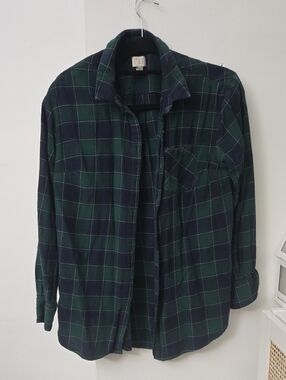 a new day Navy and Green Plaid Button-Down Shirt